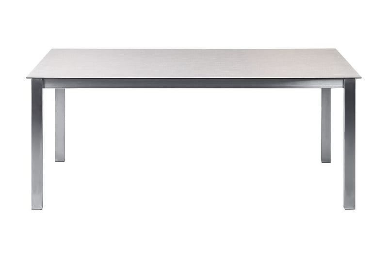 ZERVO Matbord 180x90 cm Vit/Silver - Utemöbler - Trädgårdsbord & Utebord - Matbord ute