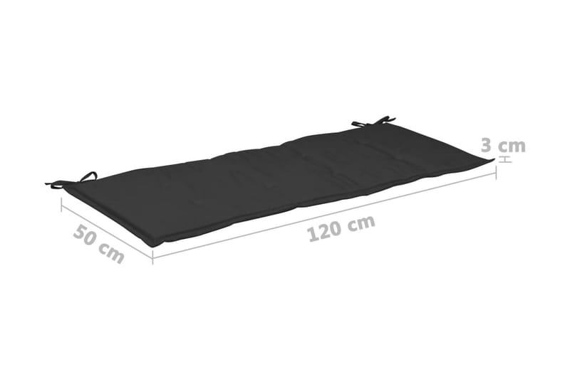 Dyna för trädgårdsbänk svart 120x50x3 cm - Svart - Utemöbler - Utesoffor & bänkar - Trädgårdsbänkar