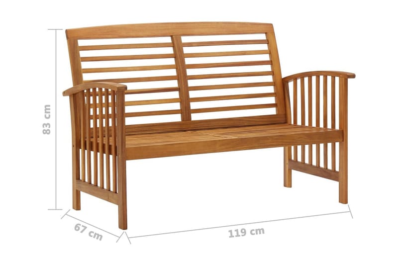 Trädgårdsbänk 119 cm massivt akaciaträ - Brun - Utemöbler - Utesoffor & bänkar - Trädgårdsbänkar