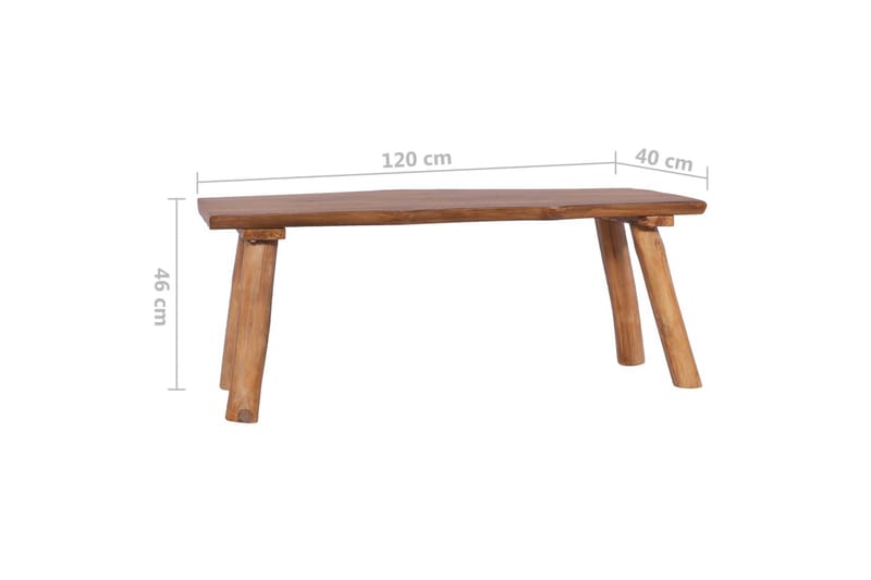 Trädgårdsbänk 120 cm massiv teak - Brun - Utemöbler - Utesoffor & bänkar - Trädgårdsbänkar