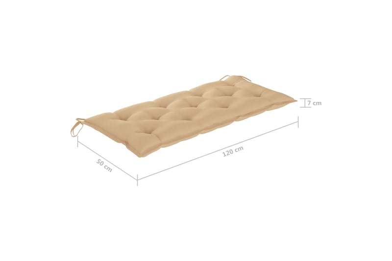 Hopfällbar trädgårdsbänk med dyna 118 cm bambu - Beige - Trädgårdssoffa