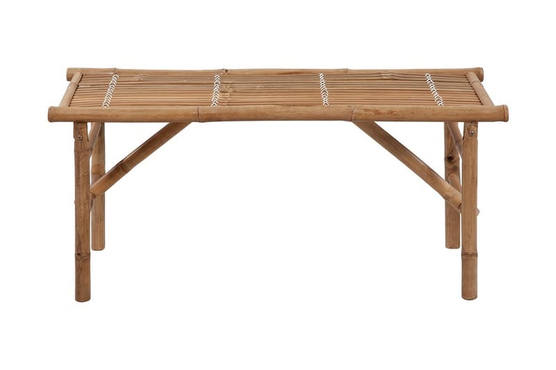 Hopfällbar trädgårdsbänk med dyna 118 cm bambu - Beige - Trädgårdssoffa