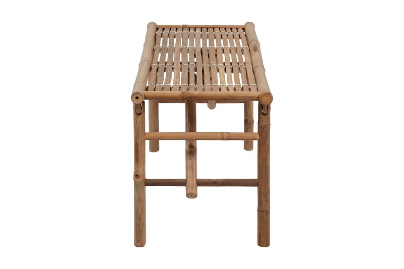 Hopfällbar trädgårdsbänk med dyna 118 cm bambu - Beige - Trädgårdssoffa