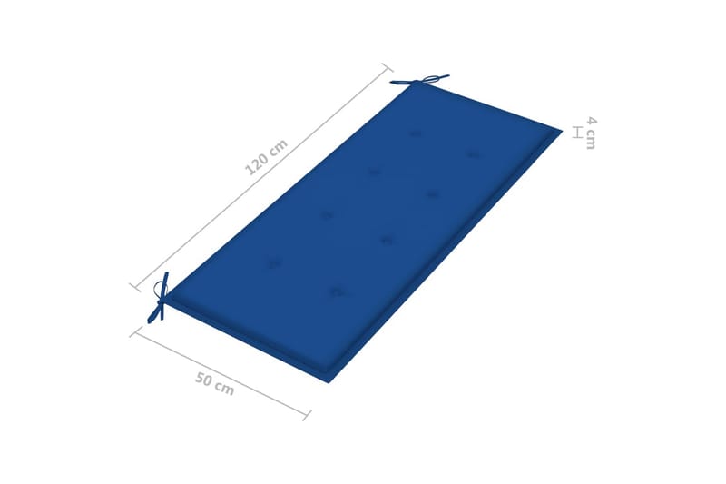 Hopfällbar trädgårdsbänk med dyna 118 cm bambu - Blå - Trädgårdssoffa