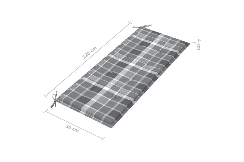 Hopfällbar trädgårdsbänk med dyna 118 cm bambu - Grå - Trädgårdssoffa