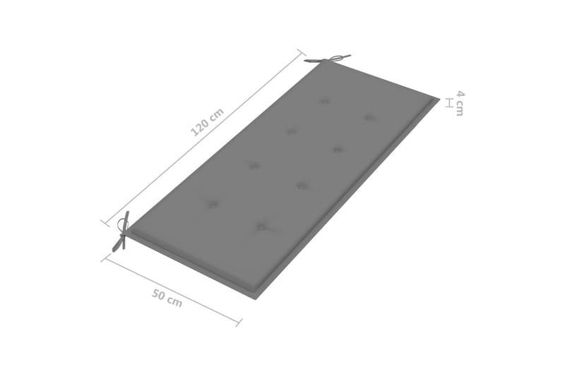 Hopfällbar trädgårdsbänk med dyna 118 cm bambu - Grå - Utemöbler - Utesoffor & bänkar - Trädgårdssoffa