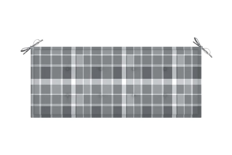 Hopfällbar trädgårdsbänk med dyna 118 cm bambu - Grå - Trädgårdssoffa