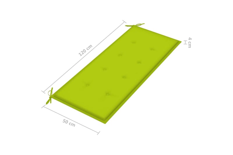 Hopfällbar trädgårdsbänk med dyna 118 cm bambu - Ljusgrön - Utemöbler - Utesoffor & bänkar - Trädgårdssoffa