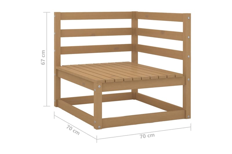 3-sitssoffa med dynor massiv furu - Brun - Utemöbler - Utesoffor & bänkar - Loungesoffa