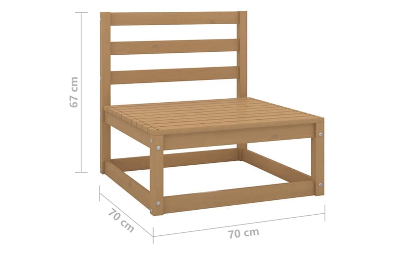 3-sitssoffa med dynor massiv furu - Brun - Utemöbler - Utesoffor & bänkar - Loungesoffa