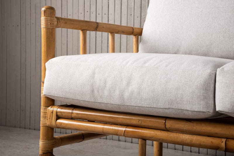 Cane Soffa 3-sits - Brun/Vit - Utemöbler - Utesoffor & bänkar - Loungesoffa