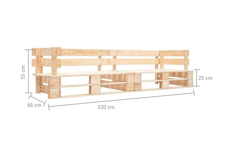 Pallsoffa 2-sits naturligt trä - Brun - Utemöbler - Utesoffor & bänkar - Loungesoffa