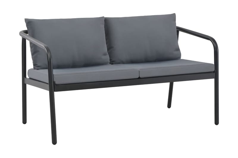 Trädgårdssoffa 2-sits med dynor aluminium grå - Grå - Utemöbler - Utesoffor & bänkar - Loungesoffa