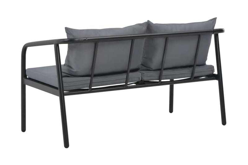 Trädgårdssoffa 2-sits med dynor aluminium grå - Grå - Utemöbler - Utesoffor & bänkar - Loungesoffa