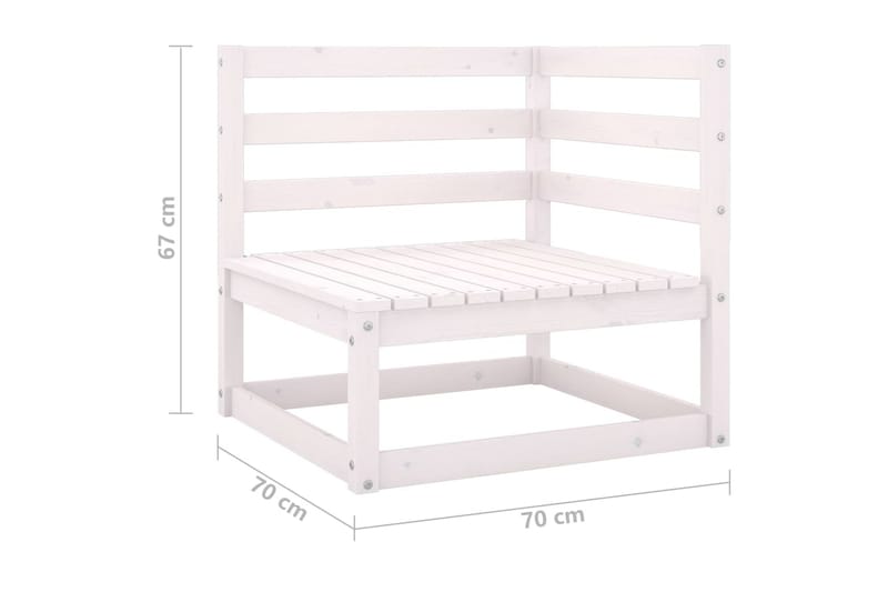 Trädgårdssoffa 4-sits vit massiv furu - Vit - Utemöbler - Utesoffor & bänkar - Loungesoffa