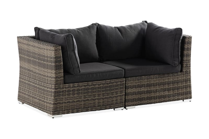 WISCONSIN Loungesoffa med Armstöd 2-sits Konstrotting/Grå - Utemöbler - Utesoffor & bänkar - Loungesoffa