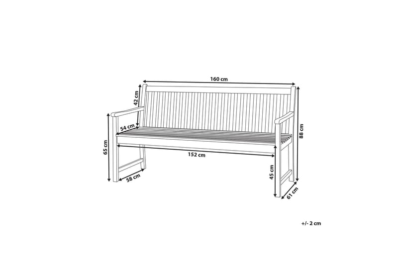 ZIRNHELD Trädgårdsbänk 160 cm Trä/Natur - Utemöbler - Utesoffor & bänkar - Trädgårdssoffa