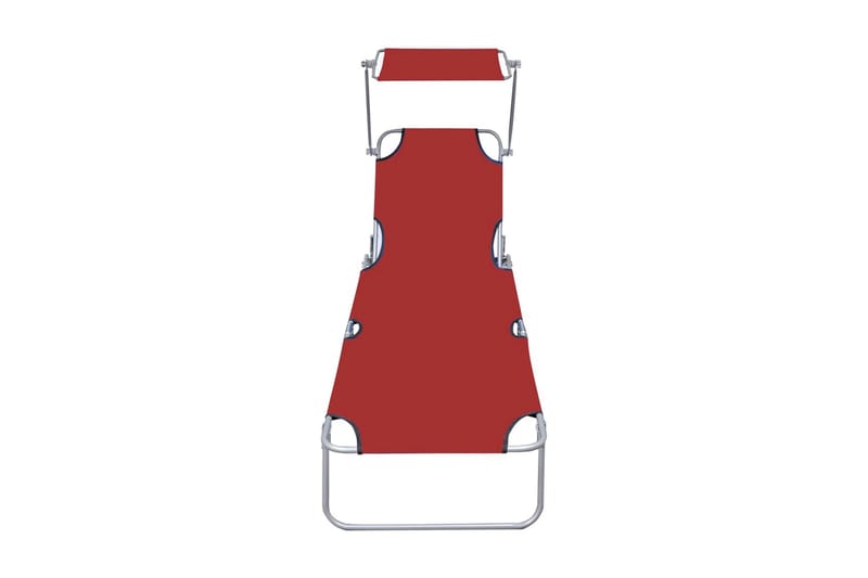 Hopfällbar solsäng med tak röd aluminium - Röd - Utemöbler - Utestolar & fåtöljer - Solsängar & solvagnar