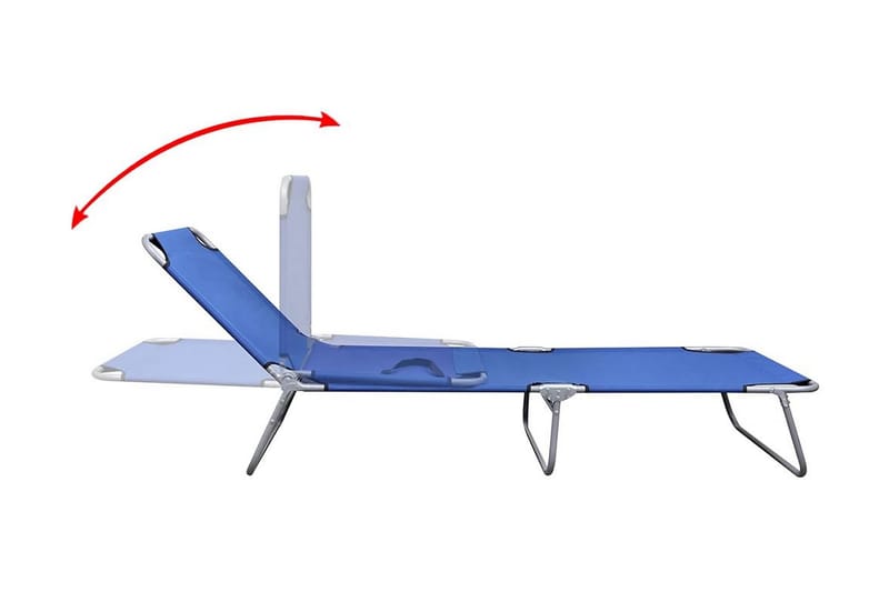 Hopfällbar solsäng pulverlackerat stål blå - Blå - Utemöbler - Utestolar & fåtöljer - Solsängar & solvagnar