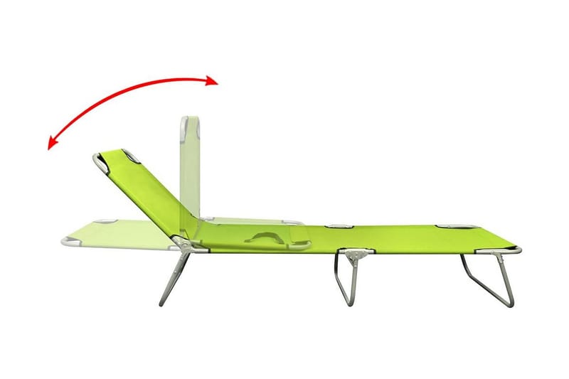 Hopfällbar solsäng pulverlackerat stål äppelgrön - Grön - Utemöbler - Utestolar & fåtöljer - Solsängar & solvagnar