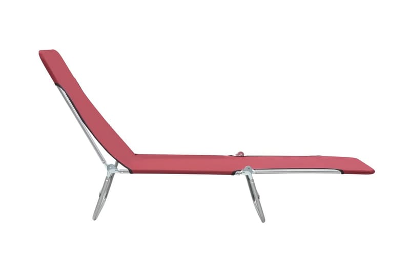 Hopfällbara solsängar 2 st stål och tyg röd - Röd - Utemöbler - Utestolar & fåtöljer - Solsängar & solvagnar