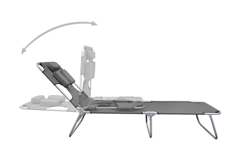 Solsäng med nackstöd hopfällbar grå - Grå - Utemöbler - Utestolar & fåtöljer - Solsängar & solvagnar