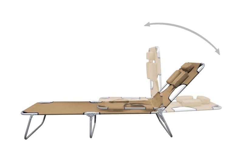 Solsäng med nackstöd hopfällbar taupe - Brun - Utemöbler - Utestolar & fåtöljer - Solsängar & solvagnar