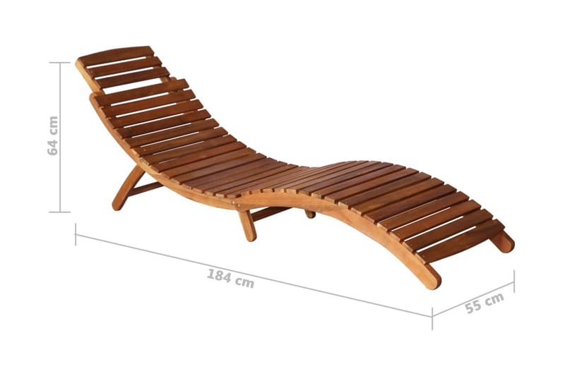 Solsängar med bord 3 delar massivt akaciaträ - Brun - Utemöbler - Utestolar & fåtöljer - Solsängar & solvagnar