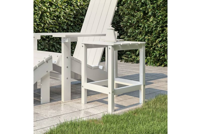 Adirondack bord vit 38x38x46 cm HDPE - Vit - Utemöbler - Utestolar & fåtöljer - Solstol - Däckstol