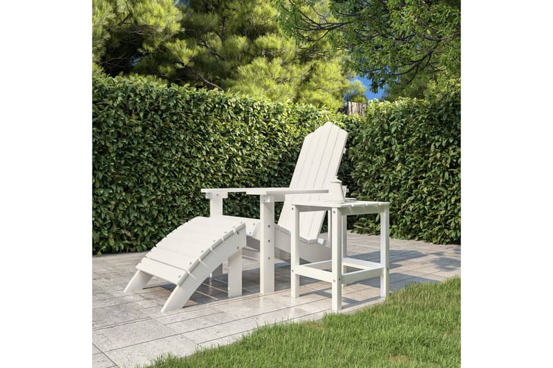 Adirondack bord vit 38x38x46 cm HDPE - Vit - Utemöbler - Utestolar & fåtöljer - Solstol - Däckstol