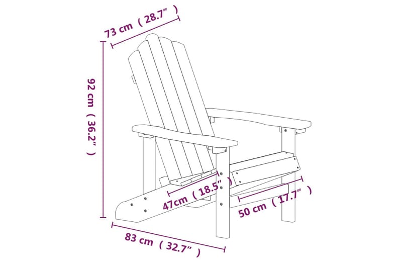 Adirondackstol HDPE antracit - Antracit - Utemöbler - Utestolar & fåtöljer - Solstol - Däckstol