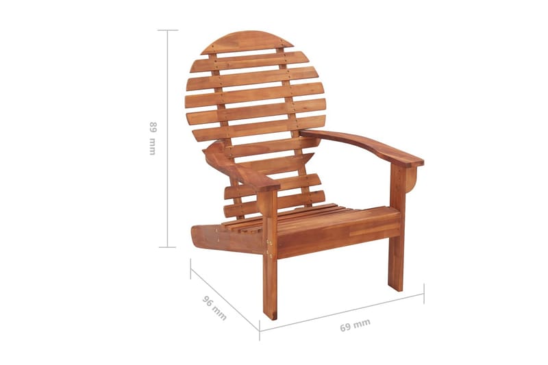 Adirondackstol massivt akaciaträ - Brun - Utemöbler - Utestolar & fåtöljer - Solstol - Däckstol