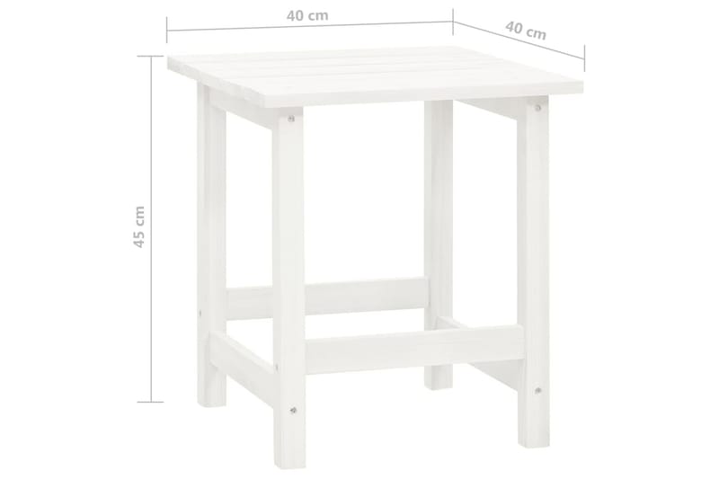 Adirondackstol med bord massivt granträ vit - Vit - Utemöbler - Utestolar & fåtöljer - Solstol - Däckstol