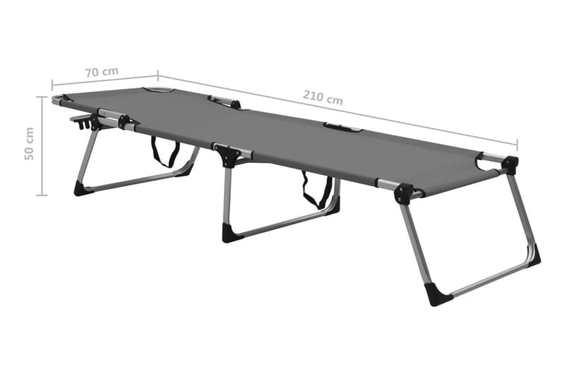 Extra hög solstol för seniorer hopfällbar grå aluminium - Grå - Utemöbler - Utestolar & fåtöljer - Solstol