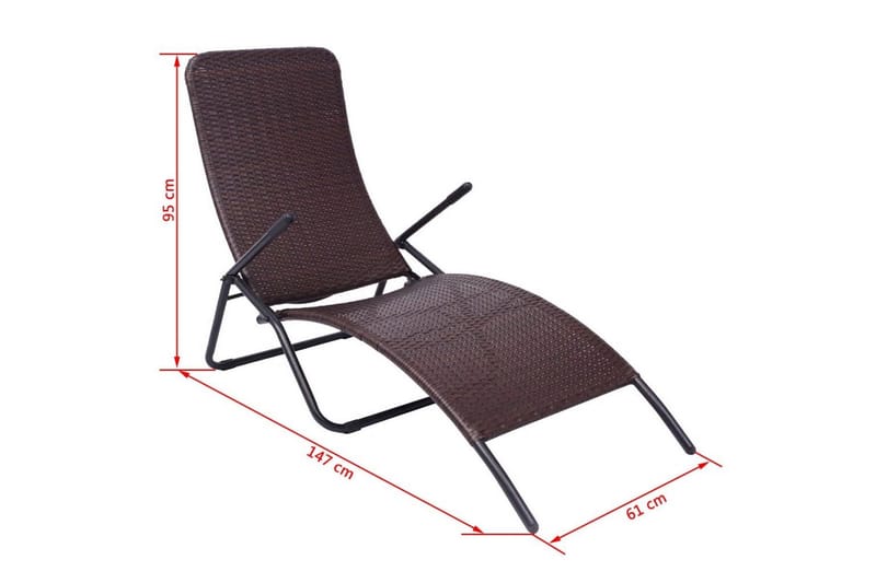Hopfällbar solstol konstrotting brun - Brun - Utemöbler - Utestolar & fåtöljer - Solstol