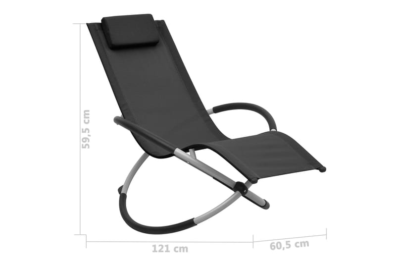 Solstol för barn stål svart - Svart - Utemöbler - Utestolar & fåtöljer - Solstol