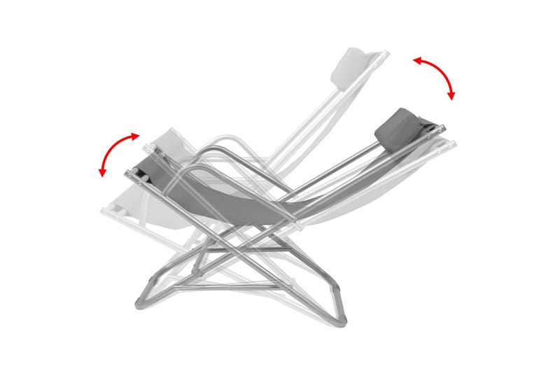 Solstolar 2 st stål grå - Grå - Utemöbler - Utestolar & fåtöljer - Solstol - Strandstol