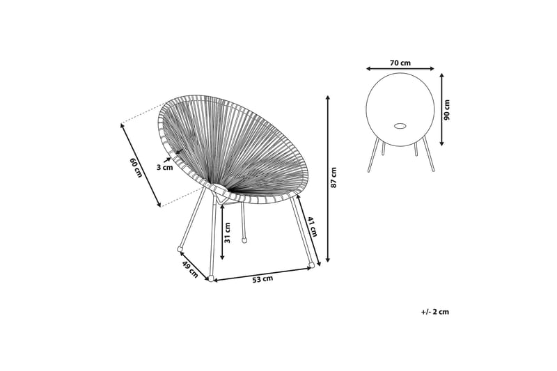 CAYACO Stol 2-pack Konstrotting/Mörkgrå - Utemöbler - Utestolar & fåtöljer - Utefåtöljer & loungefåtöljer