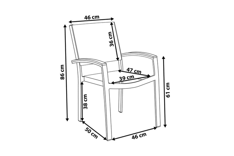 PERETA Trädgårdsstol 4 st 50 cm - Utemöbler - Utestolar & fåtöljer - Matstolar ute