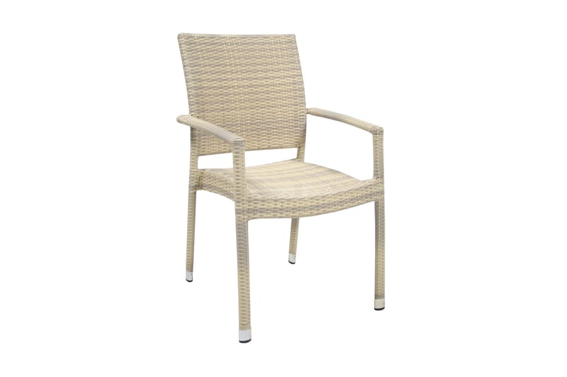 Utestol WICKER-3 med armstöd 66x59xH925cm beige - Utemöbler - Utestolar & fåtöljer - Matstolar ute