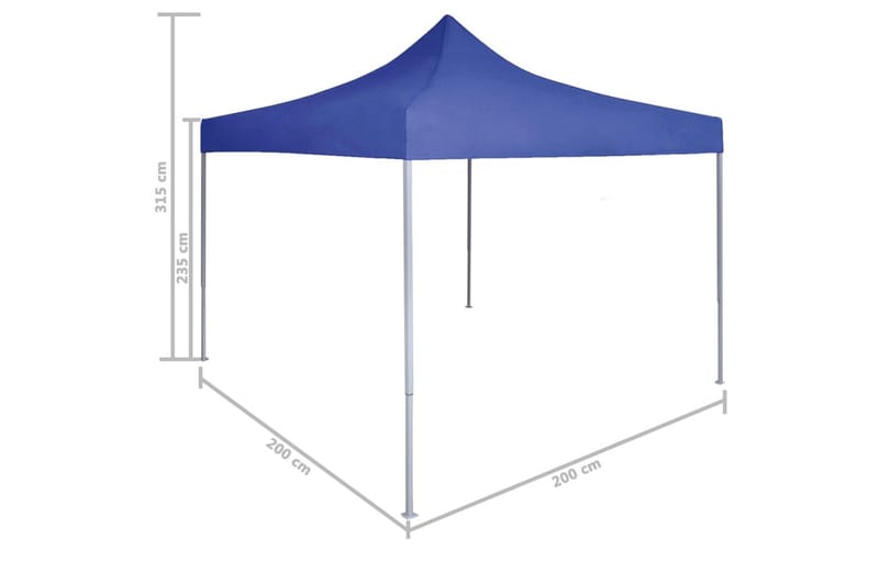 Hopfällbart partytält 2x2 m stål blå - Blå - Utemöbler - Utomhusförvaring - Trädgårdstält & förvaringstält - Partytält