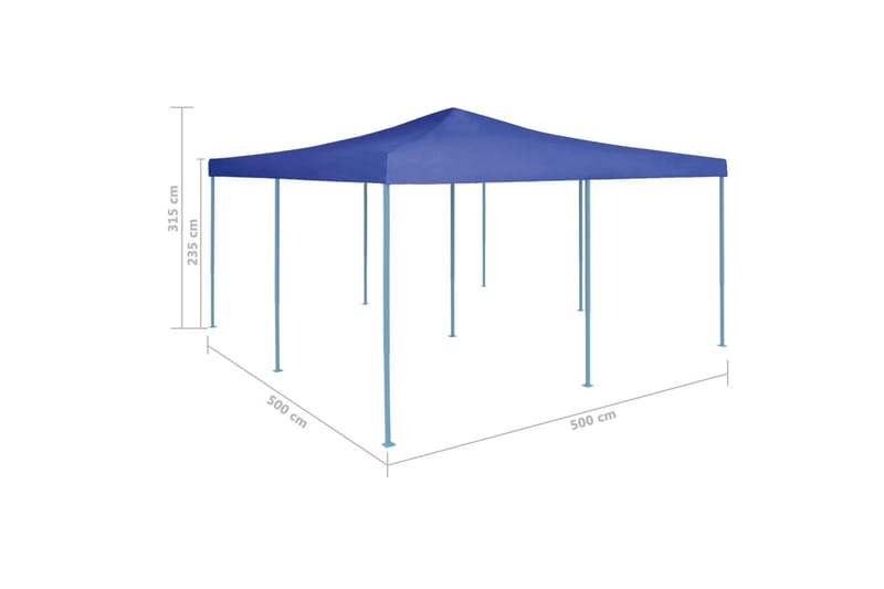 Hopfällbart partytält 5x5 m blå - Blå - Utemöbler - Utomhusförvaring - Trädgårdstält & förvaringstält - Partytält