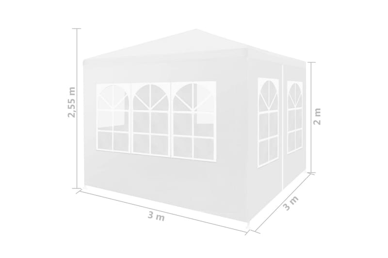 Partytält 3x3 m vit - Vit - Utemöbler - Utomhusförvaring - Trädgårdstält & förvaringstält - Partytält