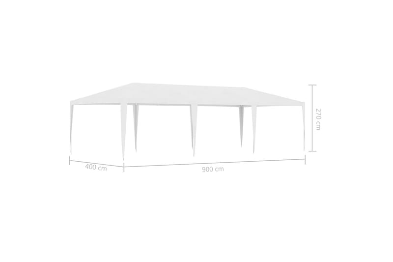 Partytält 4x9 m vit - Vit - Utemöbler - Utomhusförvaring - Trädgårdstält & förvaringstält - Partytält